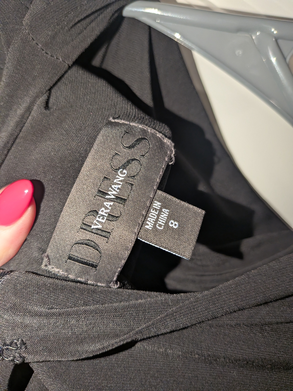 Vera Wang Black Asymmetrical Draped Sleeveless Dress - Picture 5 of 7